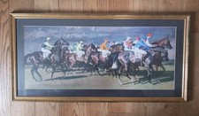 Framed And Glazed Horse Racing