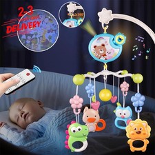 Baby Musical Crib Bed Bell Cot