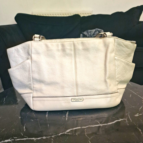 Coach white pebbled - coach, leather