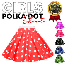 Girls Polka Dot Skirt 50s Rock