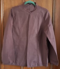 Nitya aubergine silk jacket with small standup collar size 42