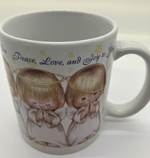 Hallmark Coffee Mug Angels Print " Peace Love and Joy to You " Collectible Mug