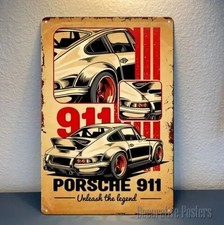 Porsche 911 Unleash The Legend Metal Poster 20x30cm Car Wall Art Sign