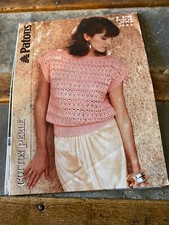 Patons Slash Neck Top Knitting Pattern Cotton Perle 8745