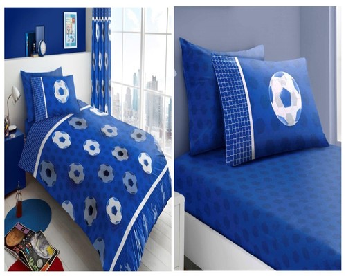 Football goals blue duvet - football,