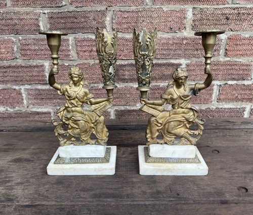 Vintage pair gilt ormolu - pair,