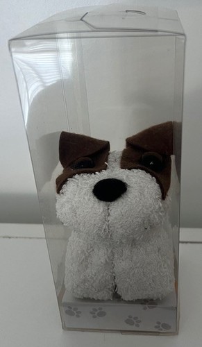 Brown white fox terrier - white,