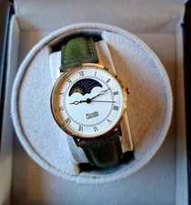 Nivada Lamont Gold Tone Quartz Moon Phase White Dial Roman Numerals
