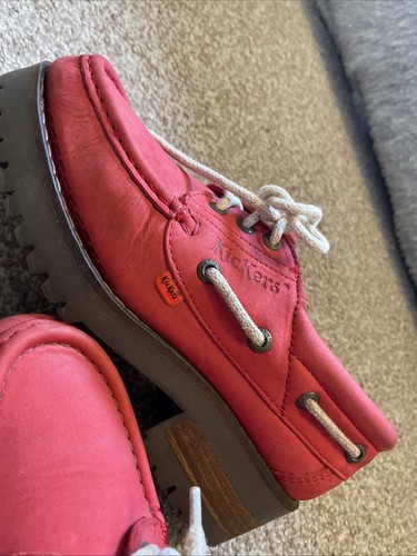 Old school kickers red leather - kickers,