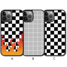 Check Checkered Fire Flame Phone Case for iPhone 13 Pro Max 12 Mini 11 XR X 8