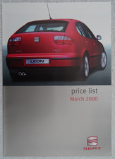 SEAT Price List Brochure 2000: Arosa,Ibiza,Leon,Cordoba,Toledo,Alhambra,Inca Van
