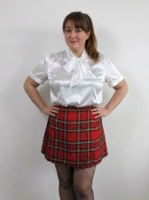 White glossy satin short