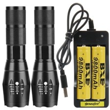 2PCS 90000LM T6 LED Flashlight