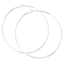  Large Silver Plated Hoop