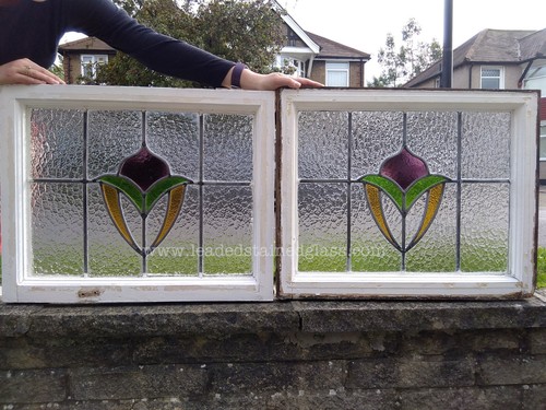 Two leaded stained glass