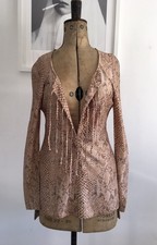 1970’s Snake Skin Print Top / Glam Rock / Vintage / Brown / Studio 54 / Boho xs
