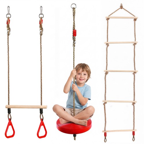 Button swing seat rope ladder - button, seat,