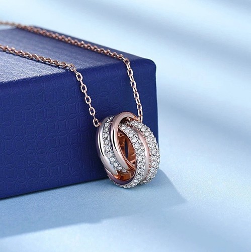 Swarovski double ring - swarovski, necklace
