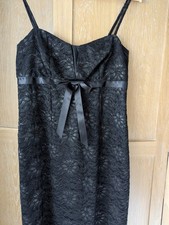 Debut Debenhams Women's Black Lace Dress Size 12 Party Occasion Cocktail Cruise