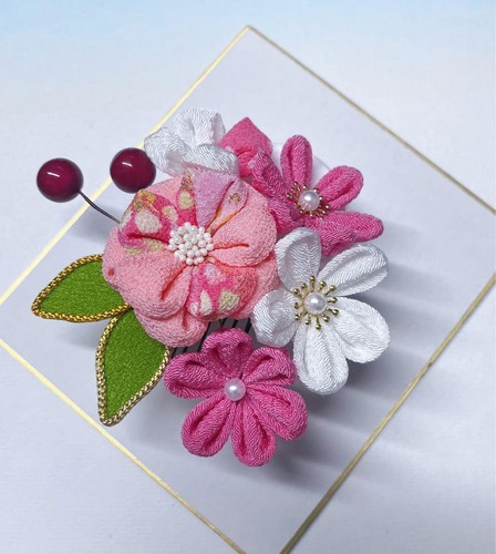 Pink tsumami hair ornament for - tsumami,