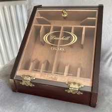 Vintage Dunhill Cigar Humidor Shop Display Case Dispenser Wooden Box