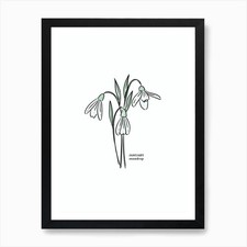 January Snowdrop Birth Flower 1 Art Framed Wall Art Poster Canvas Print Picture