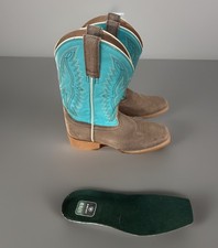 Ariat Bristo Tan Tilt & Bustin Blue Cowboy Boots 10025167 Youth size 3.5