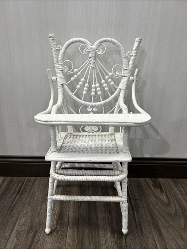 Vintage wooden white wicker - vintage,