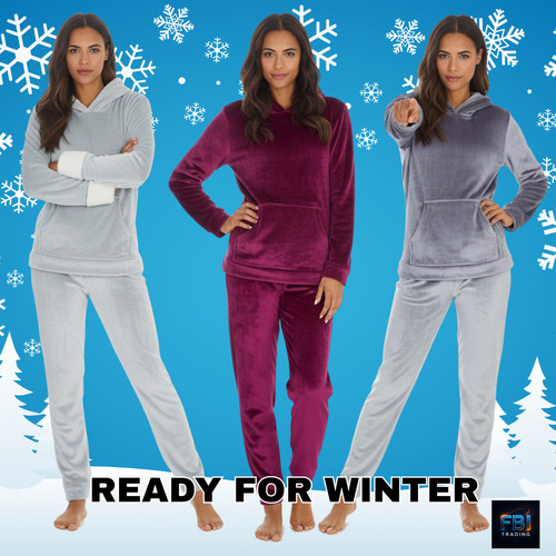 Ladies fleece hoodie pyjama - fleece,