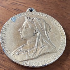 1897  reign of Queen Victoria Diamond Jubilee Silver Medal 25mm 
