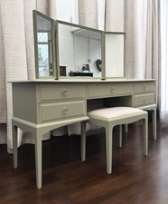 Stag Minstrel 5 Drawer Dressing Table, Triple Mirror & Stool- Choose Your Colour