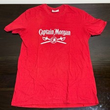 Captain Morgan Red Large T-shirt Bar staff rear spellout