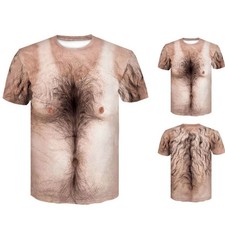 Mens Casual 3D T-Shirt Hairy