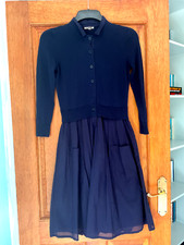 Jigsaw classic navy shirtwaist dress, size UK XS (1021)