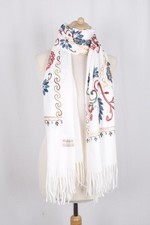 New Luxurious Cashmere Wool Blend Embroidery Paisley Pattern Soft Shawl Or Scarf