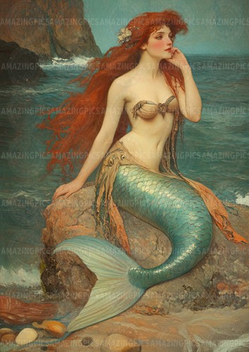 Art nouveau mermaid - nouveau,