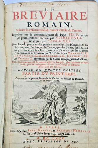 Roman breviary 1675 following - roman,