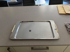 Zepter stainless steel & gold plated rectangular tray