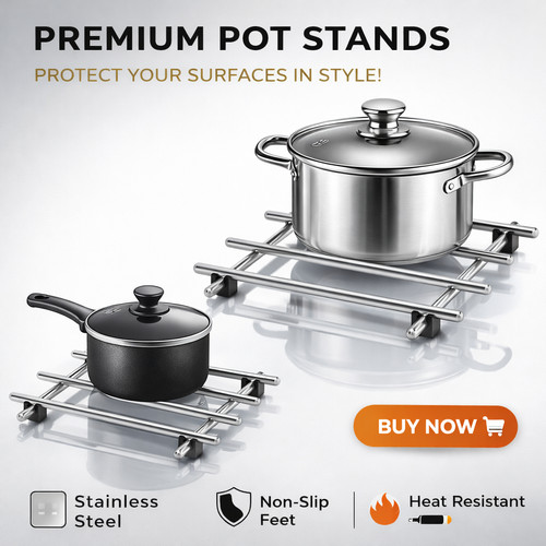 Branded stainless steel pot - stainless,