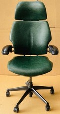 Humanscale Freedom Ergonomic Office Chair w/ Headrest – Smokey Green Leather
