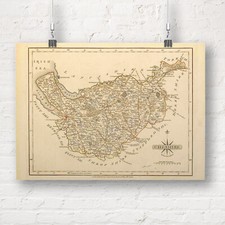 Map of Cheshire, England 1793. Vintage British Map Repro Print/Poster