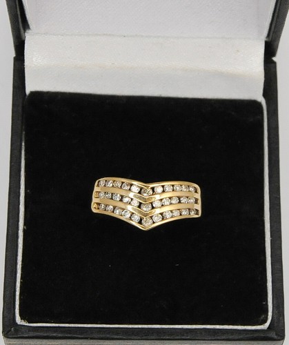 9ct yellow gold thick - gold, wishbone