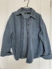 Women’s Zara, Shirt Jacket, Size XS/S Size 8, Corduroy Style, Blue ‘shacket’