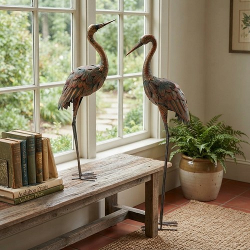 Garden crane statue - statue, 2pcs