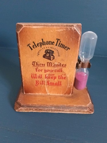 Vintage wooden telephone timer - telephone,