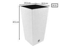 Square Plant Pot Rattan Tall