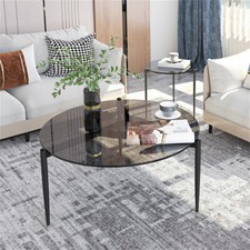 Round Sofa Side Table Tempered