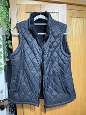 New Ladies Trespass Black Quilted Gilet Warm Faux Fur Lining XL Fits 14 16
