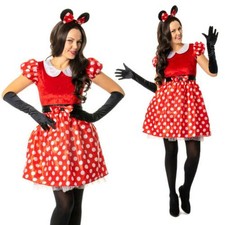  WOMENS LADIES SEXY MOUSE MINNIE MOUSE ANIMAL ADULTS RED COSTUME FANCY DRESS