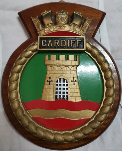 Hms cardiff ship crest plaque - ship,